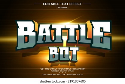 Plantilla de efecto de texto editable 3D para bots de batalla