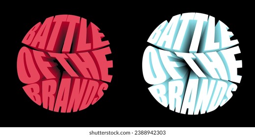 Battle of the brands warp  text design.