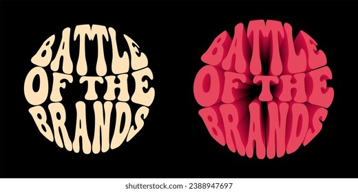 Battle of the brands warp text design