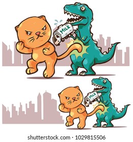 battle cat versus dino