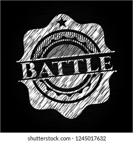 Battle chalk emblem written on a blackboard