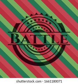 Battle christmas style emblem. Vector Illustration. Detailed.