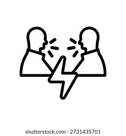 Icono de la competencia de batalla, gráficos de Vector de línea