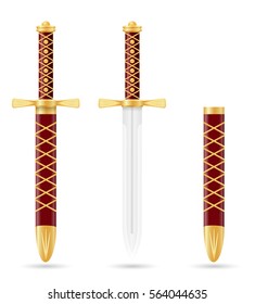 battle dagger medieval stock vector illustration isolated on white background