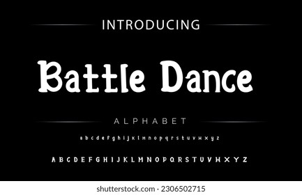 Battle Dance Funky colorful cartoon font type. Vector alphabet