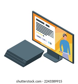 Battle esport icon isometric vector. Sport game. Fight video