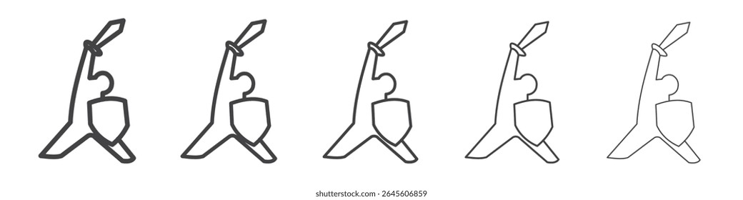 Símbolo do vetor de ilustração do contorno do ícone de luta de batalha