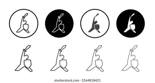 Battle fight icon Thin outline art symbol