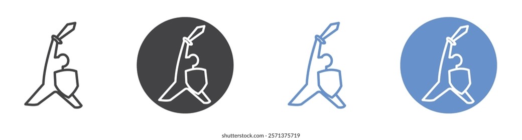 Battle fight icon vector symbol outline sign