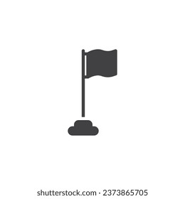 Battle Flag vector icon. filled flat sign for mobile concept and web design. Pole flag glyph icon. Symbol, logo illustration. Vector graphics