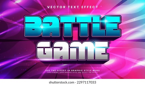 Battle game editable text style effect. Vector text effect.