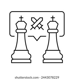 battle game line icon vector. battle game sign. isolated contour symbol black illustration