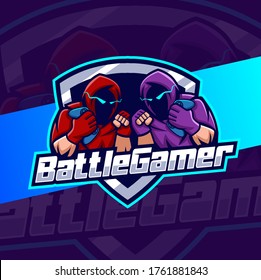 Battle Gamer Mascot Esport Logo Design