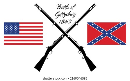 Battle of Gettysburg Poster Vector Illustration.
