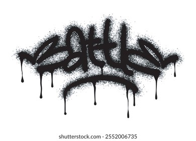 Battle graffiti word sprayed in black on white