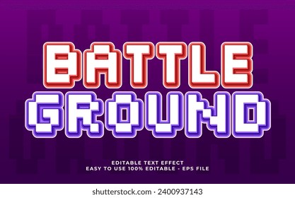 Battle ground 3d text effect, editable text for template headline