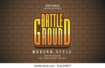 battle ground editable text effect with modern and simple style, usable for logo or campaign title