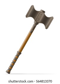 battle hammer medieval stock vector illustration isolated on white background