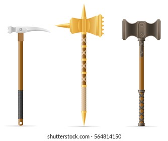 battle hammer medieval stock vector illustration isolated on white background