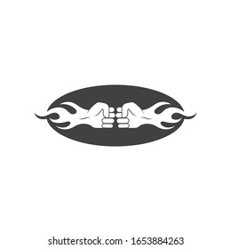 battle hand vector illustration design 