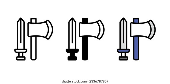 Diseño de icono de batalla con ilustración de fondo blanco