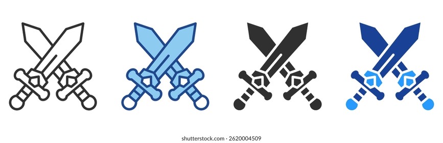 Battle Icon Multiple Style Vector Collection