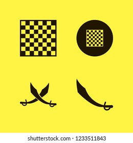 battle icon. battle vector icons set chess board, sabers and saber