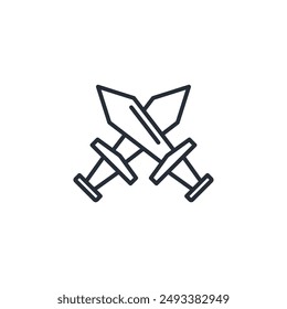 battle icon. vector.Editable stroke.linear style sign for use web design,logo.Symbol illustration.