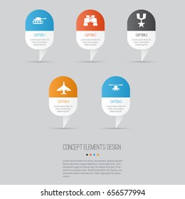 Battle Icons Set. Collection Of Aircraft, Order, Chopper And Other Elements. Also Includes Symbols Such As Order, Bomber, Chopper.