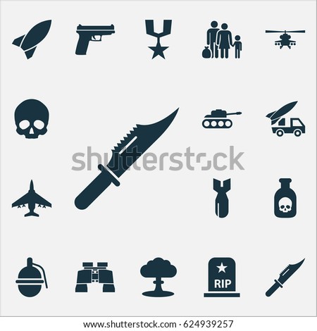 Battle Icons Set. Collection Of Order, Skull, Fugitives And Other Elements. 