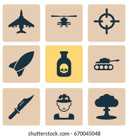 Battle Icons Set Collection Target Chopper Stock Vector (Royalty Free ...