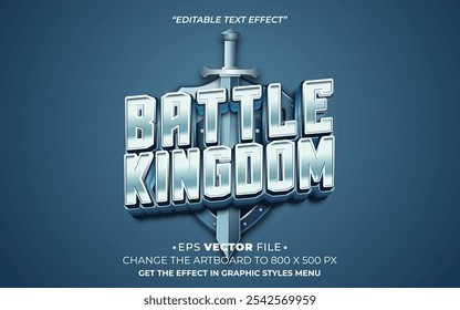 Battle kingdom editable text effect vector 3d for game 