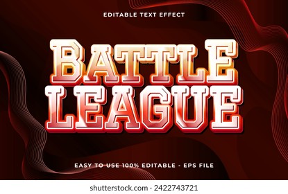 Battle league 3d editable vector text style effect. Vector text effect with glossy concept.