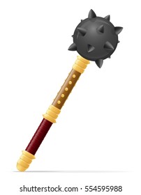 battle mace medieval stock vector illustration isolated on white background