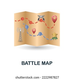 Battle Map icon. 3d illustration from war collection. Creative Battle Map 3d icon for web design, templates, infographics and more