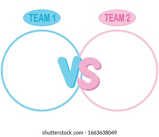 El diseño de los partidos de batalla contra la letra, rosa, círculo azul, texto de equipo para la confrontación de la competencia, partido de combate, lucha linda. Símbolo de lucha.