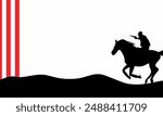 Battle of New Orleans Day Background with Silhouettes of Soldiers on Horseback, and Copy Space Area. Suitable for placement in content with that theme.