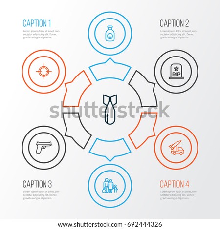 Battle Outline Icons Set. Collection Of Fugitive, Rip, Venom And Other Elements. Also Includes Symbols Such As Refugee, Bomb, Fugitive.