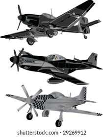 battle planes silhouett - vector