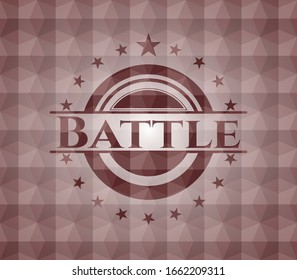 Battle red geometric pattern emblem. Seamless.