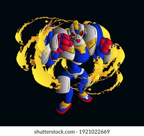 battle robot vector illustration