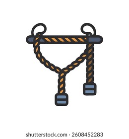 Battle Rope Anchor for Secure Training. Design of Fitness and Gym Icons.