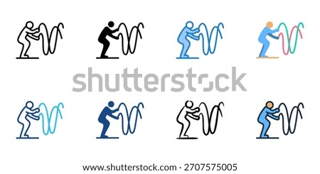 Battle Rope icon set multiple style vector collection 
