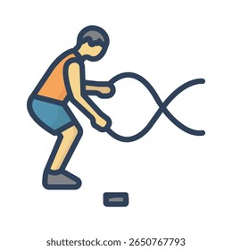 Battle corda Vetor Ícone que pode facilmente modificar ou editar

