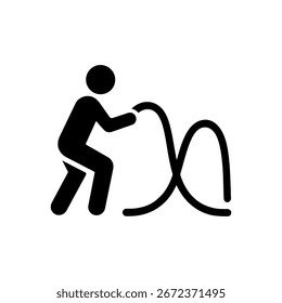 Battle Ropes Workout Icon Isolated On White Background