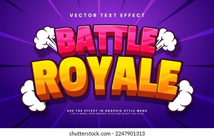 Battle royal 3D text effect, editable text style and suitable for game assets