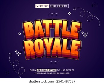 battle royale editable text, font effect, 3d text for title