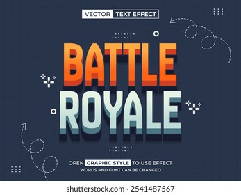 battle royale editable text, font effect, 3d text for title