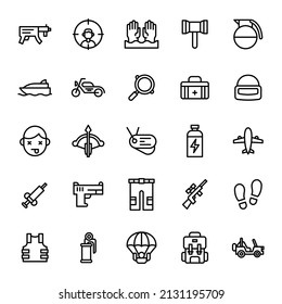 battle royale icon set illustration vector graphic