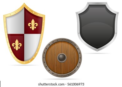 battle shield medieval stock vector illustration isolated on white background